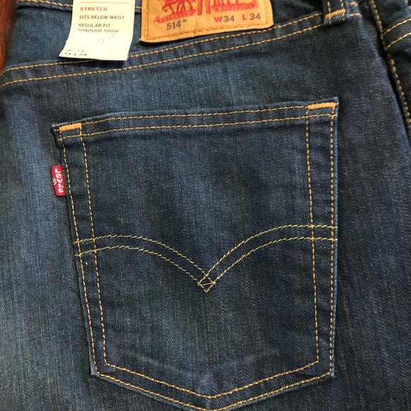 514™ STRAIGHT FIT LEVI'S® MEN'S JEANS 34x34  STRETCH - Picture 5 of 5